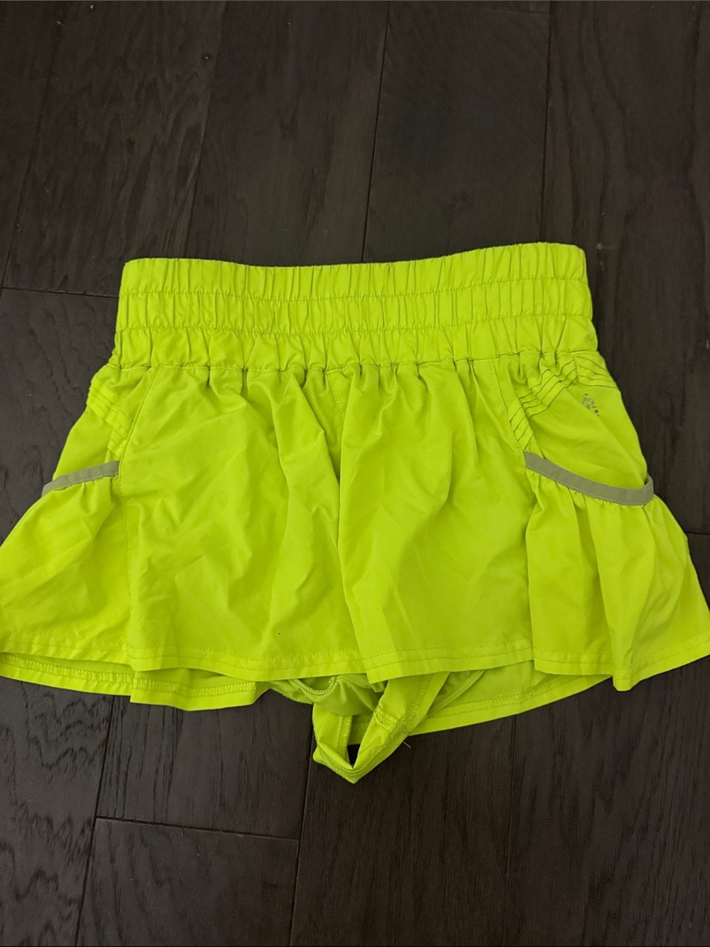 Neon yellow free people movement shorts